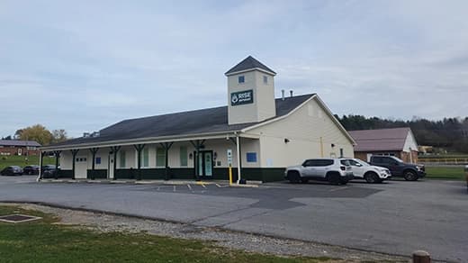 Exterior of RISE Duncansville PA medical marijuana dispensary in Pennsylvania.